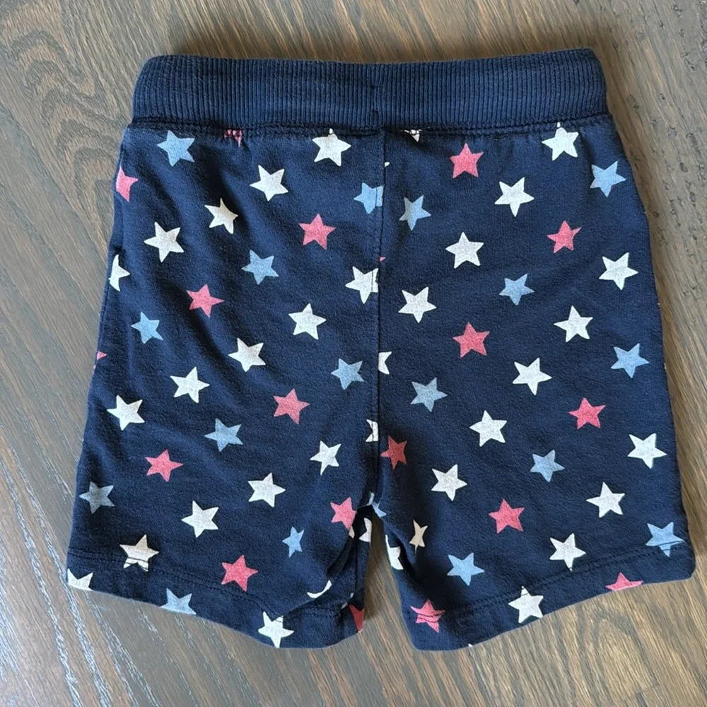 Old Navy 🇺🇸 Light Gray/Americana Print Functional Drawstring Pull-On Short Set